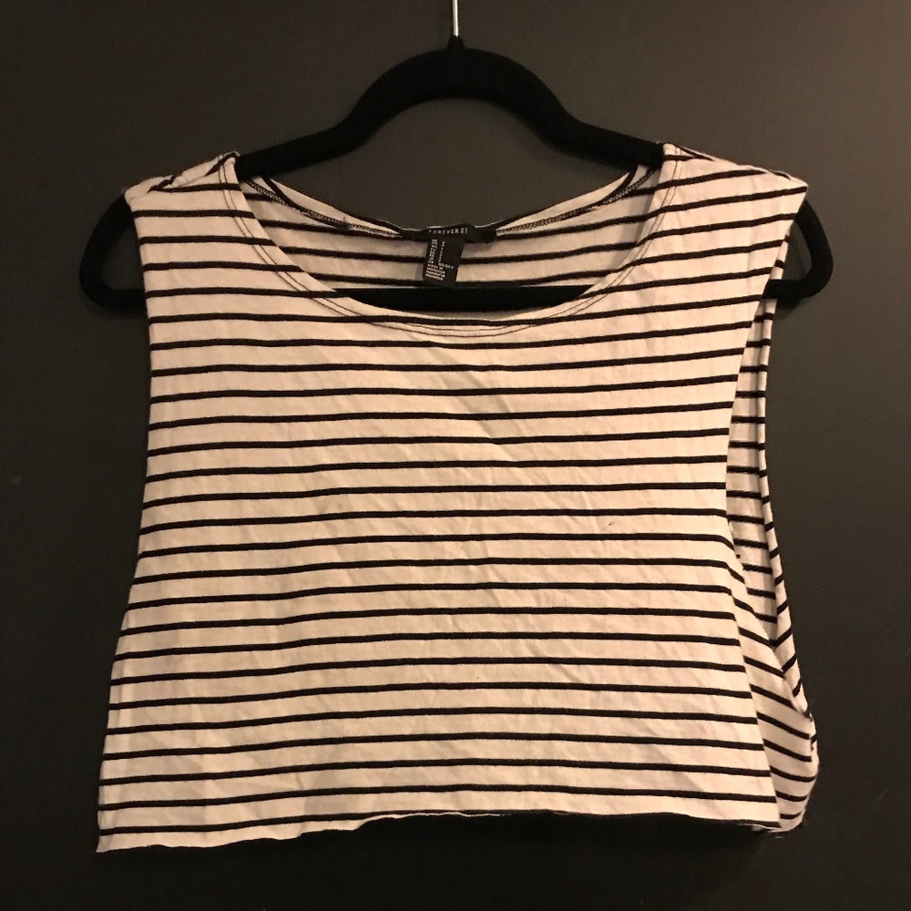 Striped Forever 21 Crop Top